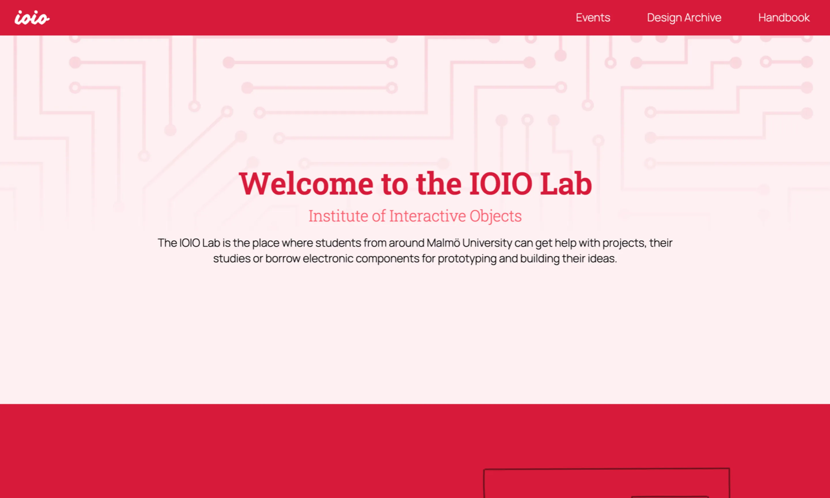 Top of the landing page with a welcome message and the site's navigation bar.