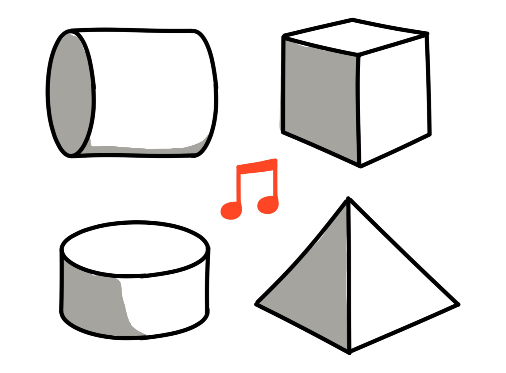 A sketch of a cursor moving on a screen while the mouse vibrates to display visual elements